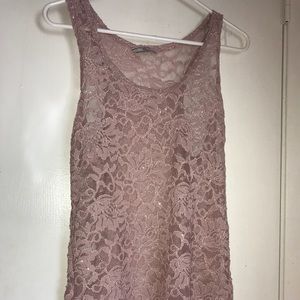 Lace Glitter Tank Too